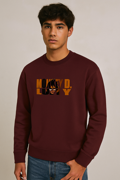 Oversized Anime Graphic Sweatshirt – Monkey D. Luffy Edition