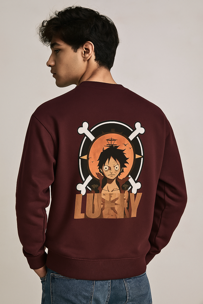 Oversized Anime Graphic Sweatshirt – Monkey D. Luffy Edition